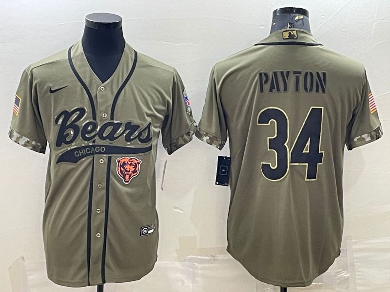 Men Chicago Bears #34 Payton salute green 2022 Nike Co branded NFL Jerseys